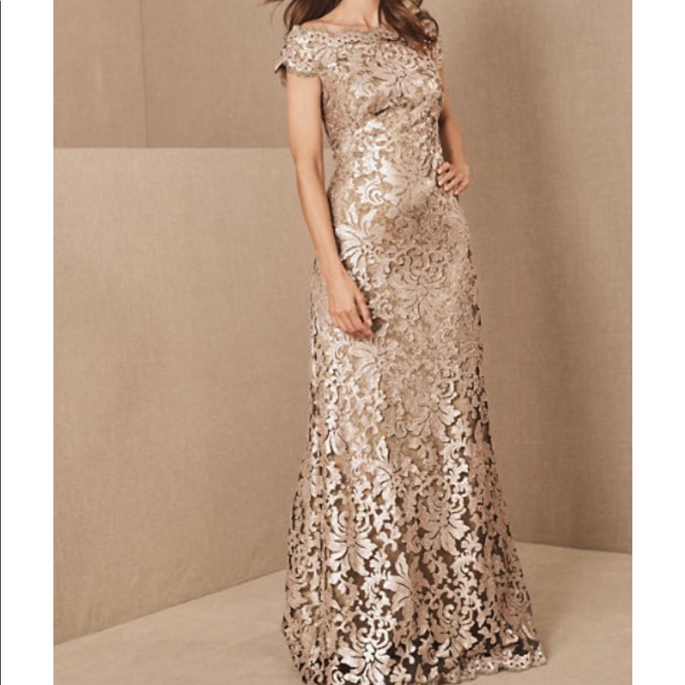 I’m 5’8” and wore 2” heels. Length was perfect. Comfy dress. Soft lace.